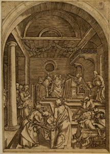 Disputa di Gesù con i dottori nel tempio (dalla serie: Vita della Vergine)